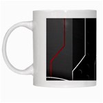 Gamer Tech Black Mesh Red Modern Shape Texture Geometric Pattern White Mug