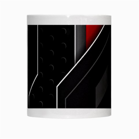 Gamer Tech Black Mesh Red Modern Shape Texture Geometric Pattern White Mug from ArtsNow.com Center
