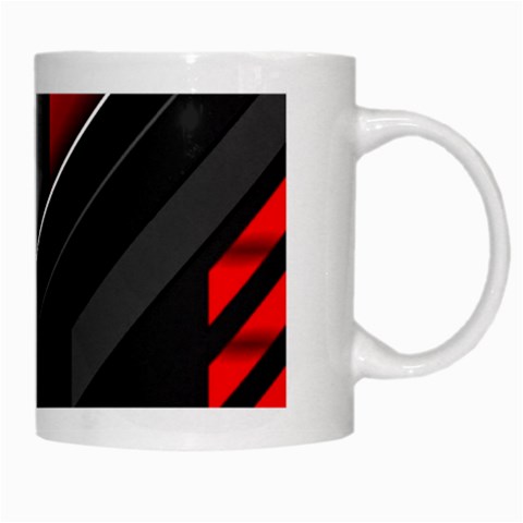 Gamer Tech Black Mesh Red Modern Shape Texture Geometric Pattern White Mug from ArtsNow.com Right