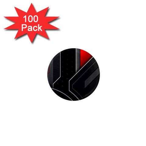 Gamer Tech Black Mesh Red Modern Shape Texture Geometric Pattern 1  Mini Magnets (100 pack)  from ArtsNow.com Front
