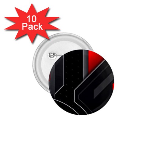 Gamer Tech Black Mesh Red Modern Shape Texture Geometric Pattern 1.75  Buttons (10 pack) from ArtsNow.com Front