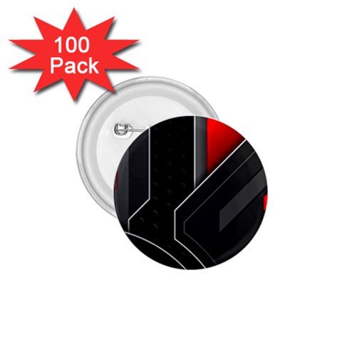 Gamer Tech Black Mesh Red Modern Shape Texture Geometric Pattern 1.75  Buttons (100 pack)  from ArtsNow.com Front