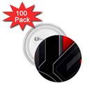 Gamer Tech Black Mesh Red Modern Shape Texture Geometric Pattern 1.75  Buttons (100 pack) 