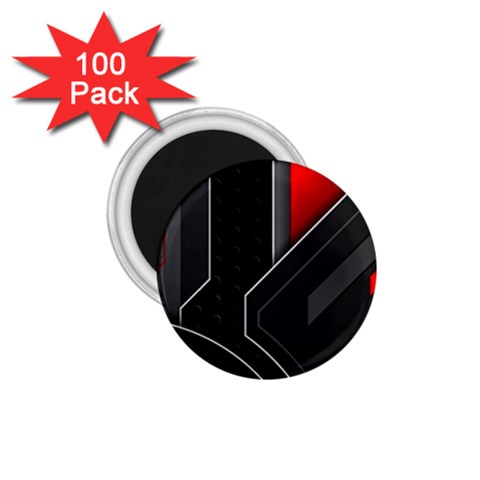 Gamer Tech Black Mesh Red Modern Shape Texture Geometric Pattern 1.75  Magnets (100 pack)  from ArtsNow.com Front