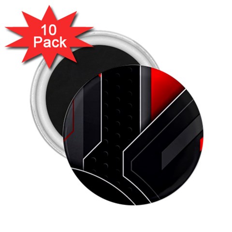 Gamer Tech Black Mesh Red Modern Shape Texture Geometric Pattern 2.25  Magnets (10 pack)  from ArtsNow.com Front