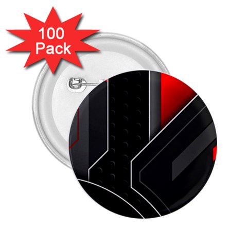 Gamer Tech Black Mesh Red Modern Shape Texture Geometric Pattern 2.25  Buttons (100 pack)  from ArtsNow.com Front