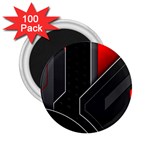 Gamer Tech Black Mesh Red Modern Shape Texture Geometric Pattern 2.25  Magnets (100 pack) 