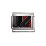Gamer Tech Black Mesh Red Modern Shape Texture Geometric Pattern Italian Charm (9mm)