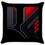 Gamer Tech Black Mesh Red Modern Shape Texture Geometric Pattern Throw Pillow Case (Black)