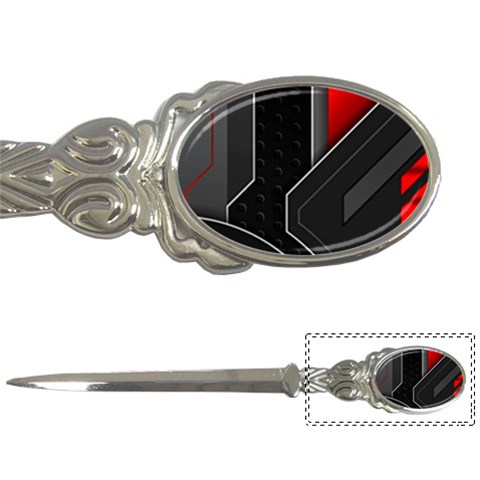 Gamer Tech Black Mesh Red Modern Shape Texture Geometric Pattern Letter Opener from ArtsNow.com Front