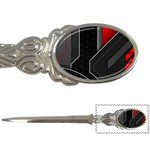 Gamer Tech Black Mesh Red Modern Shape Texture Geometric Pattern Letter Opener