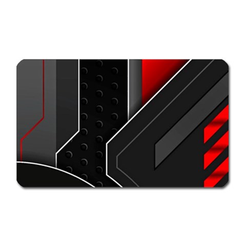 Gamer Tech Black Mesh Red Modern Shape Texture Geometric Pattern Magnet (Rectangular) from ArtsNow.com Front