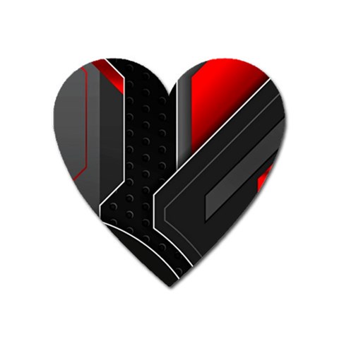 Gamer Tech Black Mesh Red Modern Shape Texture Geometric Pattern Heart Magnet from ArtsNow.com Front