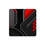 Gamer Tech Black Mesh Red Modern Shape Texture Geometric Pattern Square Magnet