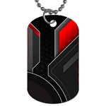 Gamer Tech Black Mesh Red Modern Shape Texture Geometric Pattern Dog Tag (One Side)