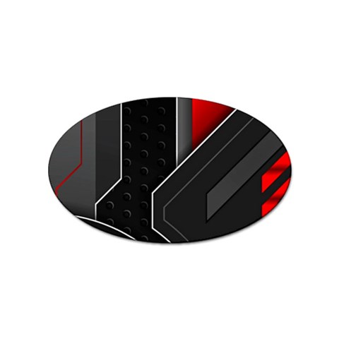 Gamer Tech Black Mesh Red Modern Shape Texture Geometric Pattern Sticker Oval (10 pack) from ArtsNow.com Front