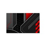 Gamer Tech Black Mesh Red Modern Shape Texture Geometric Pattern Sticker Rectangular (10 pack)