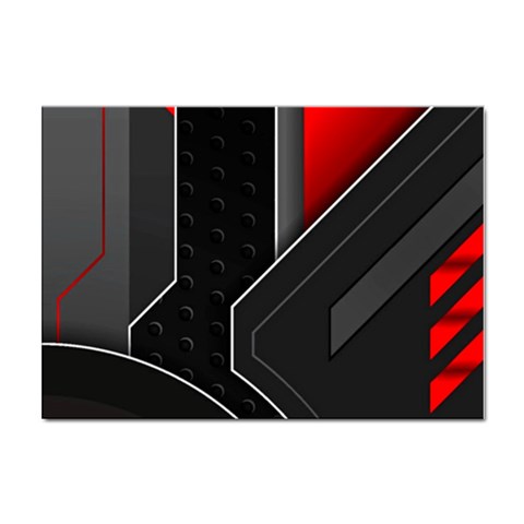 Gamer Tech Black Mesh Red Modern Shape Texture Geometric Pattern Sticker A4 (10 pack) from ArtsNow.com Front
