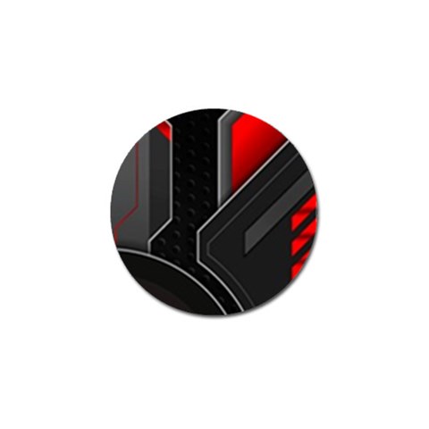 Gamer Tech Black Mesh Red Modern Shape Texture Geometric Pattern Golf Ball Marker (4 pack) from ArtsNow.com Front