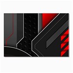 Gamer Tech Black Mesh Red Modern Shape Texture Geometric Pattern Postcard 4 x 6  (Pkg of 10)