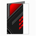 Gamer Tech Black Mesh Red Modern Shape Texture Geometric Pattern Greeting Cards (Pkg of 8)