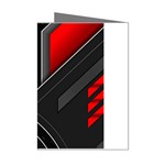 Gamer Tech Black Mesh Red Modern Shape Texture Geometric Pattern Mini Greeting Cards (Pkg of 8)