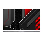 Gamer Tech Black Mesh Red Modern Shape Texture Geometric Pattern Business Card Holder
