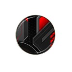 Gamer Tech Black Mesh Red Modern Shape Texture Geometric Pattern Hat Clip Ball Marker