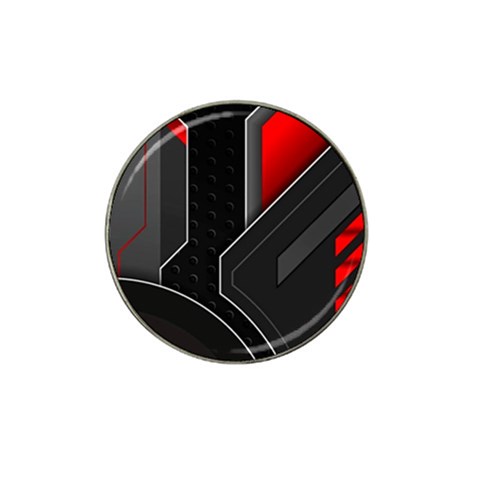 Gamer Tech Black Mesh Red Modern Shape Texture Geometric Pattern Hat Clip Ball Marker (10 pack) from ArtsNow.com Front