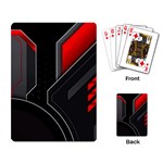 Gamer Tech Black Mesh Red Modern Shape Texture Geometric Pattern Playing Cards Single Design (Rectangle)