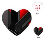 Gamer Tech Black Mesh Red Modern Shape Texture Geometric Pattern Playing Cards Single Design (Heart)