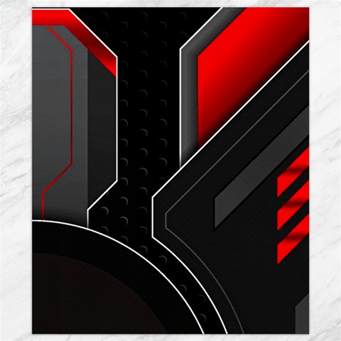 Gamer Tech Black Mesh Red Modern Shape Texture Geometric Pattern Canvas 8  x 10  from ArtsNow.com 8.15 x9.66  Canvas - 1