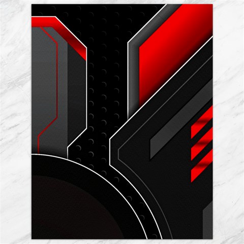 Gamer Tech Black Mesh Red Modern Shape Texture Geometric Pattern Canvas 12  x 16  from ArtsNow.com 11.86 x15.41  Canvas - 1