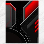 Gamer Tech Black Mesh Red Modern Shape Texture Geometric Pattern Canvas 12  x 16 