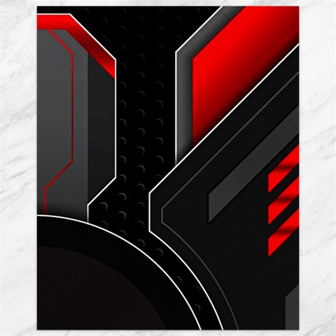 Gamer Tech Black Mesh Red Modern Shape Texture Geometric Pattern Canvas 16  x 20  from ArtsNow.com 15.75 x19.29  Canvas - 1