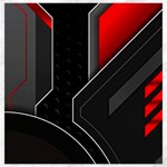 Gamer Tech Black Mesh Red Modern Shape Texture Geometric Pattern Canvas 20  x 20 