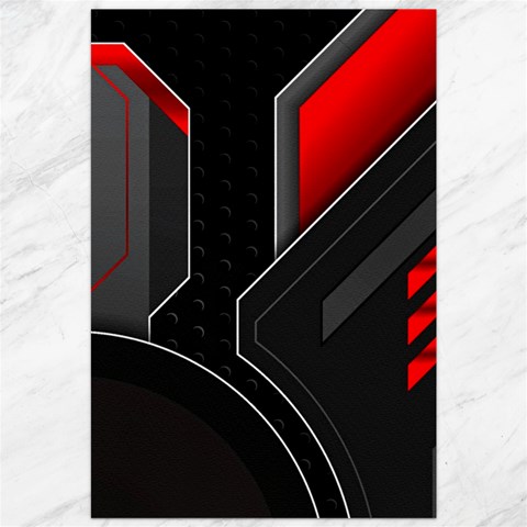 Gamer Tech Black Mesh Red Modern Shape Texture Geometric Pattern Canvas 20  x 30  from ArtsNow.com 19.62 x28.9  Canvas - 1