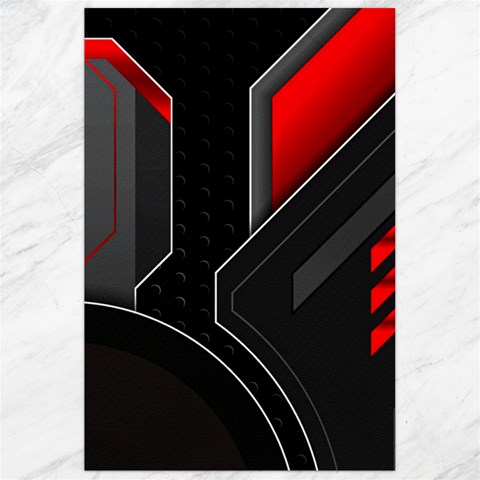 Gamer Tech Black Mesh Red Modern Shape Texture Geometric Pattern Canvas 24  x 36  from ArtsNow.com 23.35 x34.74  Canvas - 1