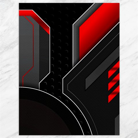 Gamer Tech Black Mesh Red Modern Shape Texture Geometric Pattern Canvas 36  x 48  from ArtsNow.com 35.26 x46.15  Canvas - 1