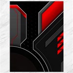Gamer Tech Black Mesh Red Modern Shape Texture Geometric Pattern Canvas 36  x 48 