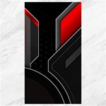Gamer Tech Black Mesh Red Modern Shape Texture Geometric Pattern Canvas 40  x 72 