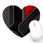 Gamer Tech Black Mesh Red Modern Shape Texture Geometric Pattern Heart Mousepad