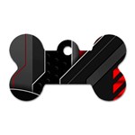 Gamer Tech Black Mesh Red Modern Shape Texture Geometric Pattern Dog Tag Bone (One Side)