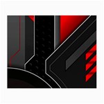Gamer Tech Black Mesh Red Modern Shape Texture Geometric Pattern Small Glasses Cloth (2 Sides)