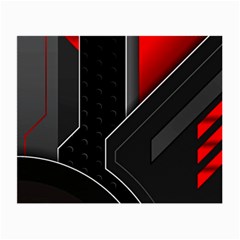 Gamer Tech Black Mesh Red Modern Shape Texture Geometric Pattern Small Glasses Cloth (2 Sides) from ArtsNow.com Back
