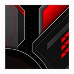 Gamer Tech Black Mesh Red Modern Shape Texture Geometric Pattern Medium Glasses Cloth (2 Sides)