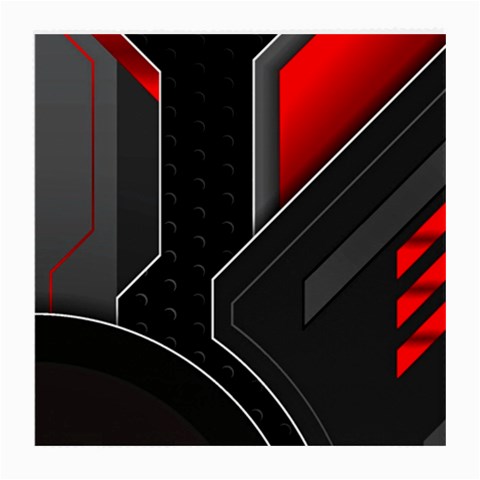 Gamer Tech Black Mesh Red Modern Shape Texture Geometric Pattern Medium Glasses Cloth (2 Sides) from ArtsNow.com Back