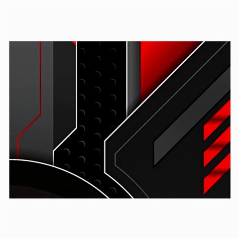 Gamer Tech Black Mesh Red Modern Shape Texture Geometric Pattern Large Glasses Cloth (2 Sides) from ArtsNow.com Front