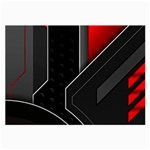 Gamer Tech Black Mesh Red Modern Shape Texture Geometric Pattern Large Glasses Cloth (2 Sides)