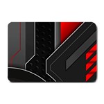 Gamer Tech Black Mesh Red Modern Shape Texture Geometric Pattern Small Doormat